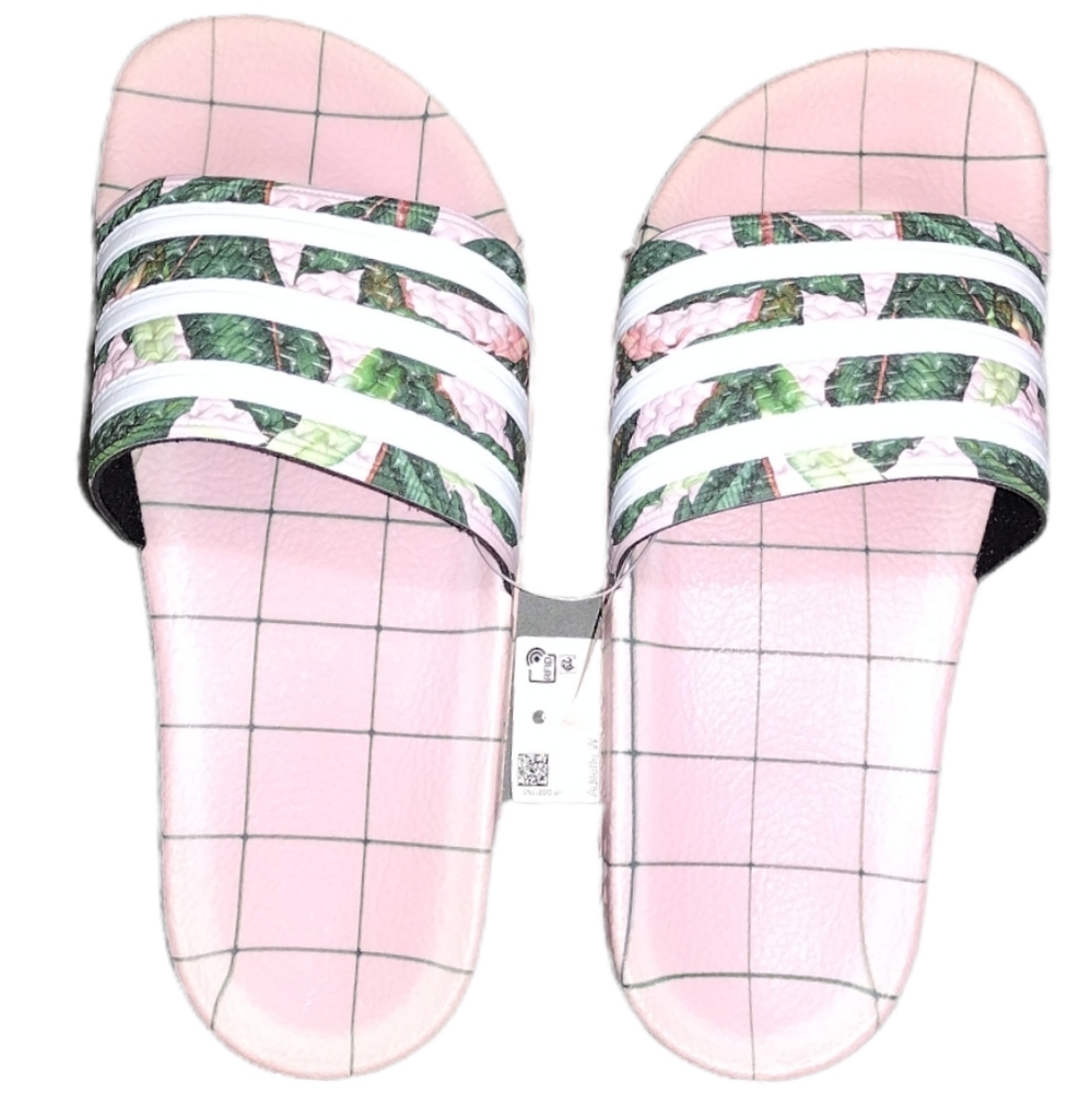5 Rare adilette slides sandals plant tropical floral